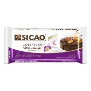 COBERTURA SABOR CHOC. AO LEITE C/ MEIO AMARGO MAIS SICAO BLOCOS 1,01K - KIN FESTAS