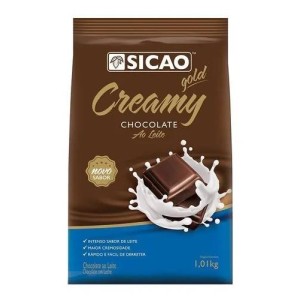 CHOCOLATE AO LEITE GOLD CREAMY FACIL DERRETIMENTO 1,01KG SICAO - KIN FESTAS