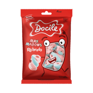 MARSHMALLOW RECHEADO BAUNILHA C/MORANGO 220G - DOCILE - KIN FESTAS