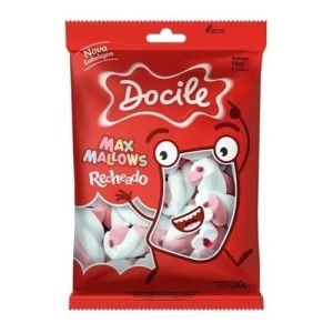 MARSHMALLOW RECHEADO ROSA/BRANCO 220G - DOCILE - KIN FESTAS
