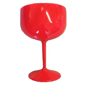TAÇA GIN BASE SOLIDA VERMELHO NEON - KIN FESTAS
