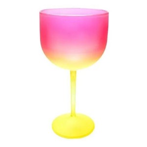 TAÇA GIN DEGRADE AMARELO/PINK NEON - KIN FESTAS