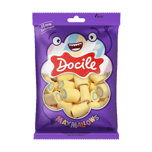 MARSHMALLOW TUBO AMARELO BAUNILHA 250G - DOCILE - KIN FESTAS