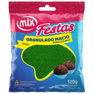CONFEITO GRANULADO MACIO VERDE 120G MIX