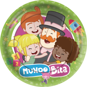 PRATO PAPEL REDONDO 18CM MUNDO BITA 2 COM12 REGINA