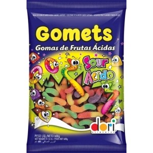 GOMETS GOMA MINHOCA FRUTAS ACIDA 600G REF.9010516 DORI