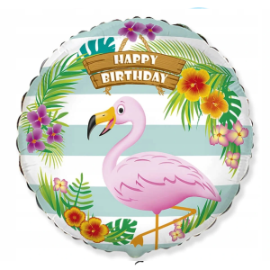 Balão Metalizado Flamingo Redondo 20” – Kin Festas