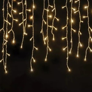 CASCATA 120 LED  2.8M 110V  BRANCO QUENTE COM CONTROLE REF: PZ3