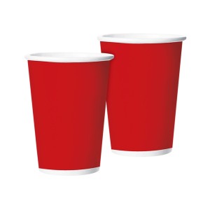 COPO PAPEL 180ML FESTA COLORS VERMELHO  COM 8 REGINA