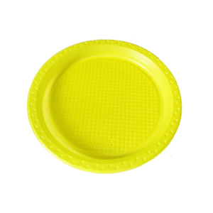 PRATO DESCARTÁVEL RASO 15CM AMARELO C/10 UNIDADES - PLATEX - KIN FESTAS