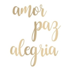 LETTERING TRANSF P/BALÃO AMOR/PAZ/ALEGRIA OURO TAM G COM 1 UNIDADE