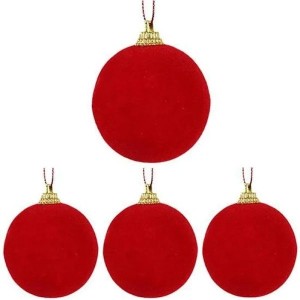 BOLA OPACA VERMELHO 6CM COM 4 UNIDADES