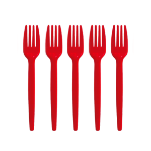 GARFO DESCARTÁVEL SOBREMESA VERMELHO C/50 - PLASTILANIA - KIN FESTAS