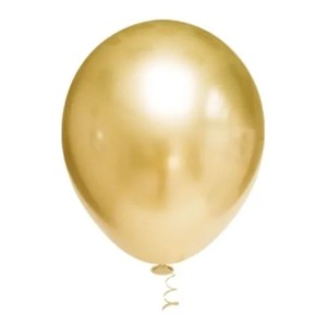 BALAO 09 LATEX PLATINO REDONDO OURO C/25 KIN FESTAS