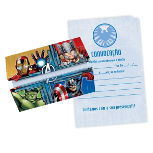 CONVITE PEQUENO AVENGERS ANIMATED C/8 REGINA