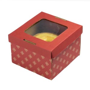 CAIXA COM VISOR PARA BOLOS CASEIROS 16,5X16,5X12