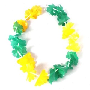 Colar Havaiano Verde e Amarelo com 48 Unidades