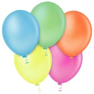 BALÃO 09 LÁTEX LISO REDONDO SORTIDO NEON C/25 - KIN FESTAS