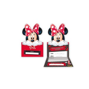 CONVITE GRANDE RED MINNIE C/8 - KIN FESTAS
