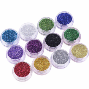 KIT COM 12 CORES GLITTER ARTÍSTICO FINO - KIN FESTAS