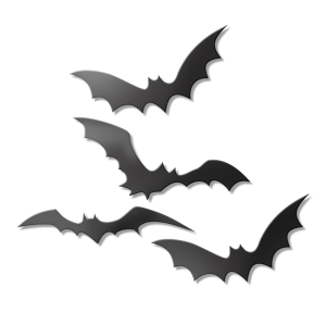 KIT 4 UNIDADES - MORCEGO HALLOWEEN 16,5CM X 8CM  - KIN FESTAS