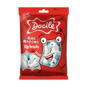 MARSHMALLOW RECHEADO TWIST AZUL E BRANCO 220G DOCILE