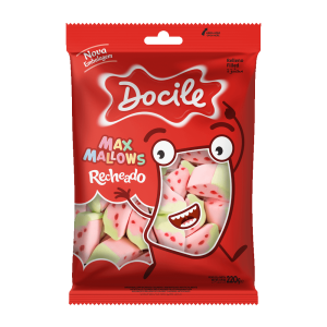MARSHMALLOW RECHEADO MORANGO 220G DOCILE