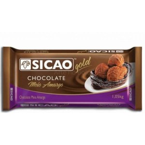 CHOCOLATE BARRA GOLD MEIO AMARGO 1,01KG SICAO - KIN FESTAS